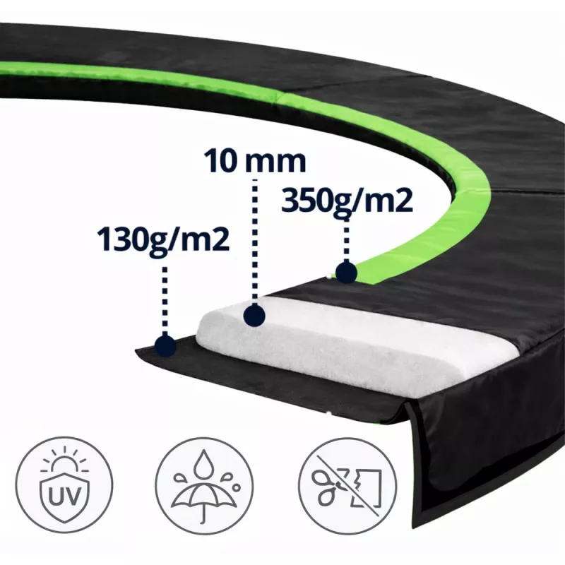 LEAN TOYS Spring Cover for 12ft Trampoline LEAN SPORT PRO – UV-Resistant PVC, Blue