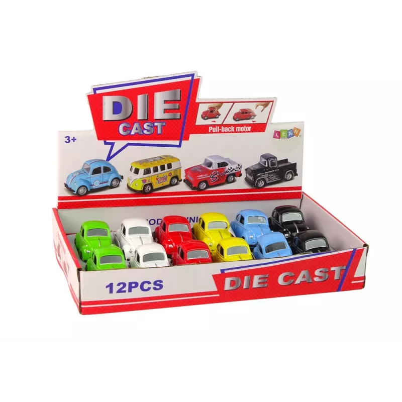 LEAN TOYS Spring Spring With Friction Drive Beetle Passenger Car 6 Colors