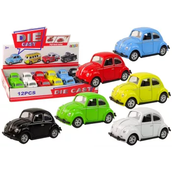LEAN TOYS Spring Spring With Friction Drive Beetle Passenger Car 6 Colors