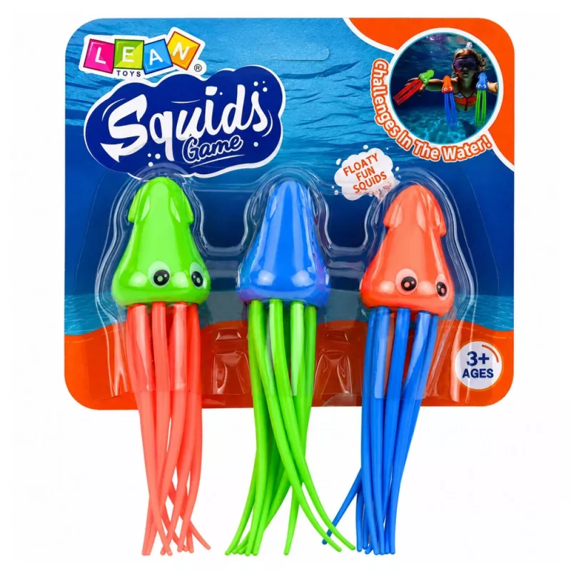 LEAN TOYS Squid Jellyfish Diving Toys For Children's Pool Bath 3pcs