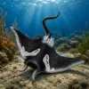 LEAN TOYS Stingray Rubber Figurine Stretchable Realistic Ocean Fish 13cm