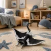 LEAN TOYS Stingray Rubber Figurine Stretchable Realistic Ocean Fish 13cm