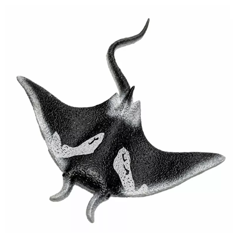 LEAN TOYS Stingray Rubber Figurine Stretchable Realistic Ocean Fish 13cm