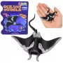 LEAN TOYS Stingray Rubber Figurine Stretchable Realistic Ocean Fish 13cm