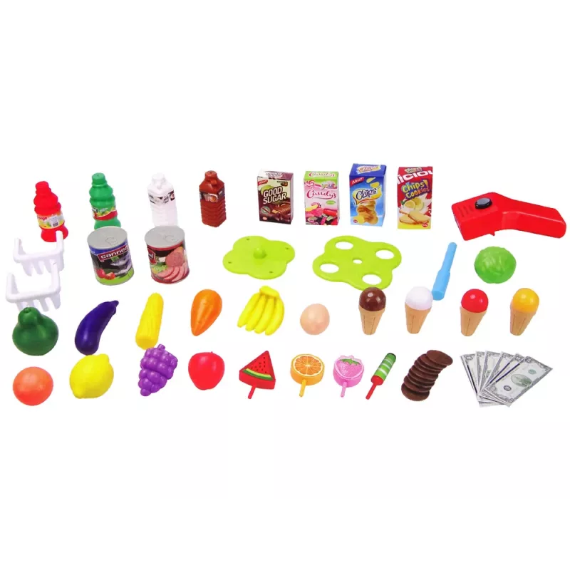 LEAN TOYS Supermarket Set Grocery Scanner for Kids