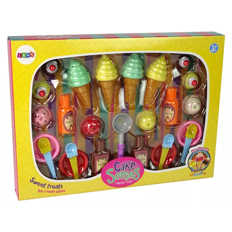 LEAN TOYS Sweet Treats Set Ice Cream Cupcakes Sauces Spoons