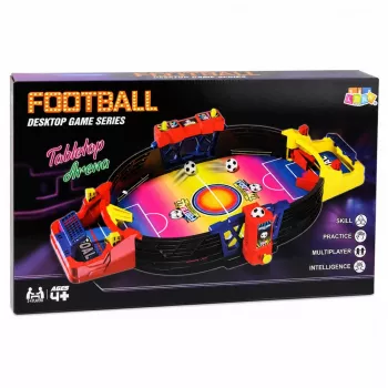 LEAN TOYS Tabletop Arcade Football Game for 2 Players Board – Compact Foosball with 18 Players, Steel Rods & Scoreboard