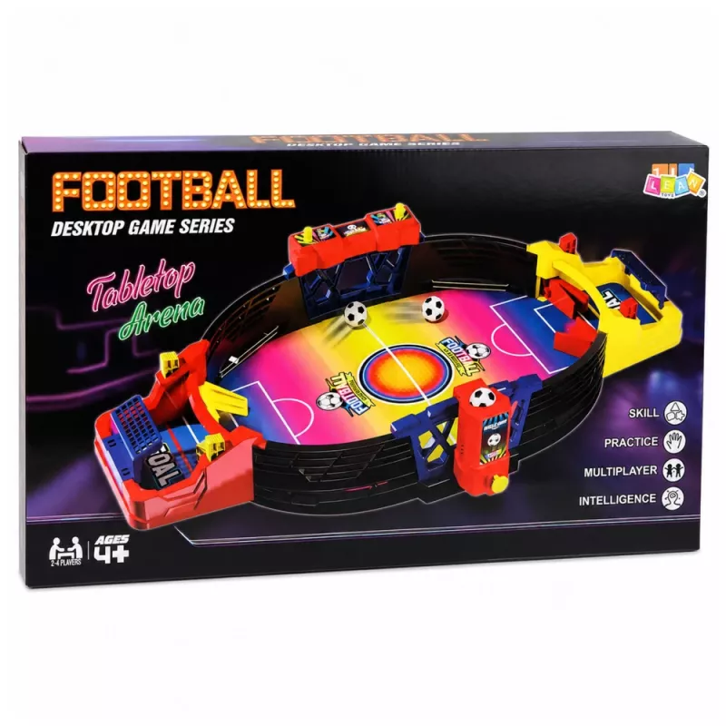 LEAN TOYS Tabletop Arcade Football Game for 2 Players Board – Compact Foosball with 18 Players, Steel Rods & Scoreboard