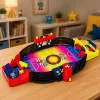 LEAN TOYS Tabletop Arcade Football Game for 2 Players Board – Compact Foosball with 18 Players, Steel Rods & Scoreboard