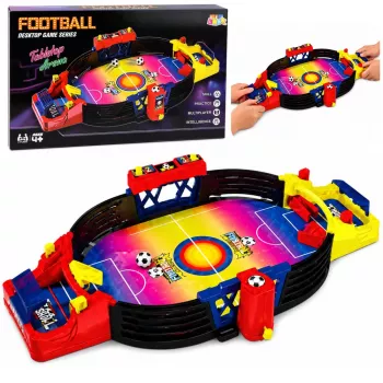 LEAN TOYS Tabletop Arcade Football Game for 2 Players Board – Compact Foosball with 18 Players, Steel Rods & Scoreboard
