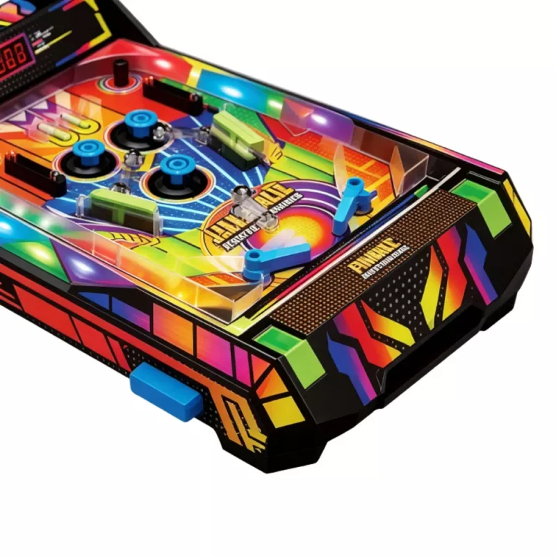 LEAN TOYS Tabletop Pinball Machine - Electronic Pinball Game with LED Point Counter, Sounds & Flashing Lights - Multi-Colour, 1-Player, Ages 6+