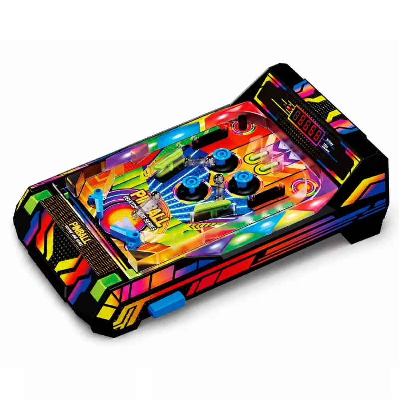 LEAN TOYS Tabletop Pinball Machine - Electronic Pinball Game with LED Point Counter, Sounds & Flashing Lights - Multi-Colour, 1-Player, Ages 6+