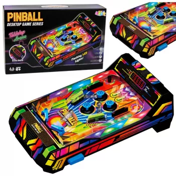 LEAN TOYS Tabletop Pinball Machine - Electronic Pinball Game with LED Point Counter, Sounds & Flashing Lights - Multi-Colour, 1-Player, Ages 6+