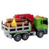 LEAN TOYS Timber Transport Truck with Crane, Logs, Lights & Sounds – Construction Vehicle Toy