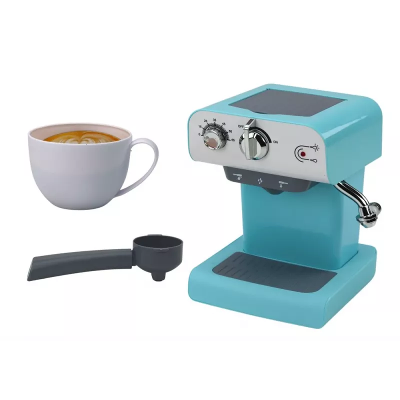 LEAN TOYS Toy Coffee Machine for Kids with Real Water Flow, Turquoise