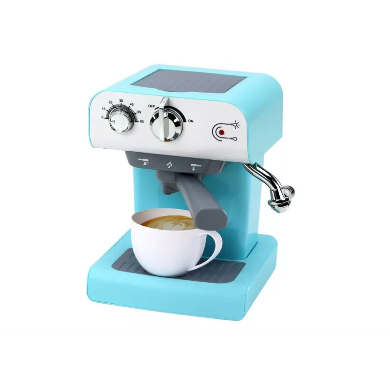 LEAN TOYS Toy Coffee Machine for Kids with Real Water Flow, Turquoise