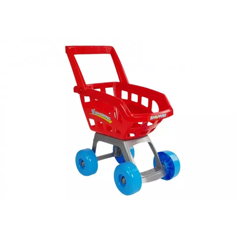 LEAN TOYS Toy Market with a Trolley Cash Register Scanner Grocery Shopping