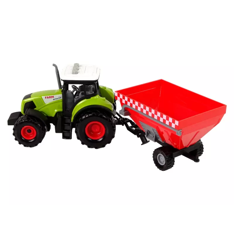 LEAN TOYS Tractor Farm Detachable Grain Trailer Sound Green