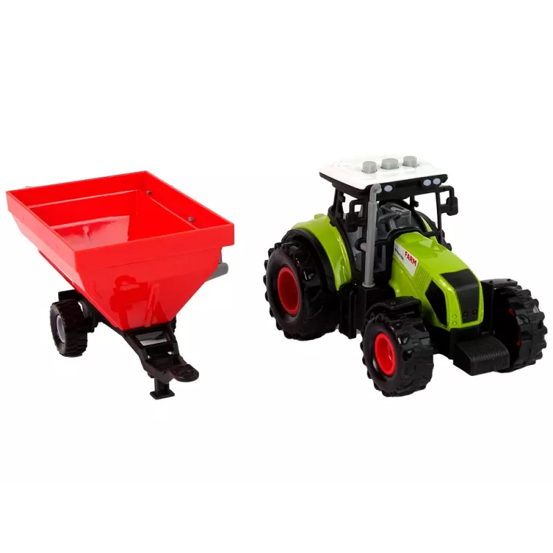 LEAN TOYS Tractor Farm Detachable Grain Trailer Sound Green
