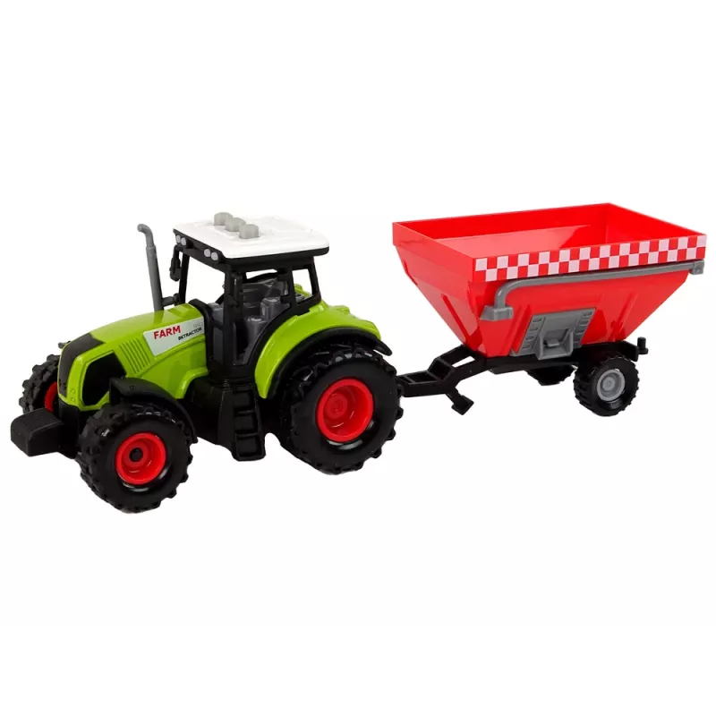 LEAN TOYS Tractor Farm Detachable Grain Trailer Sound Green