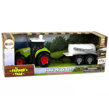 LEAN TOYS Tractor for Kids with Trailer Farm Car