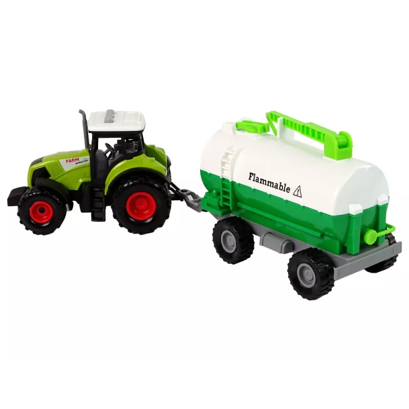 LEAN TOYS Tractor for Kids with Trailer Tank Car Farm