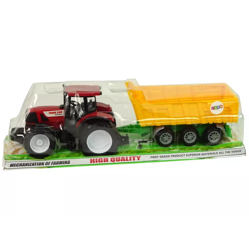 LEAN TOYS Tractor Red Tipper Truck Yellow Tractor 50 cm