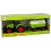 LEAN TOYS Tractor With Big Wheel Trailer Green Farm