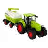 LEAN TOYS Tractor With Big Wheel Trailer Green Farm