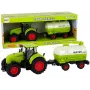 LEAN TOYS Tractor With Big Wheel Trailer Green Farm