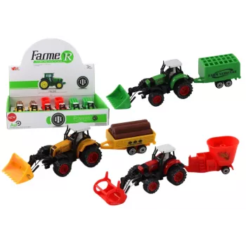 LEAN TOYS Tractor With Trailer Excavator Bulldozer Agricultural Machine 3 Colors