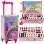LEAN TOYS Unicorn Pink Wheeled Suitcase Beauty Set