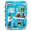 LEAN TOYS Veterinarian's Suitcase Dog Grooming Kit Brown Role Play Set with 12 Accessories