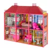LEAN TOYS Villa Large Dollhouse 6 Rooms Furniture Accessories 128 pcs
