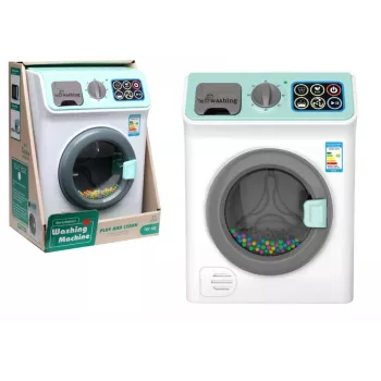 LEAN TOYS Washing Machine with Sounds, Opening Drum and Coloured Balls - Battery Operated