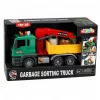 LEAN TOYS Waste Sorting Truck with Crane, Containers, Friction Drive, Light and Sound