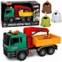 LEAN TOYS Waste Sorting Truck with Crane, Containers, Friction Drive, Light and Sound
