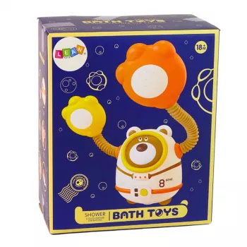 LEAN TOYS Water Bath Toy Teddy Bear Astronaut Shower with Water Circulation Suction Cups