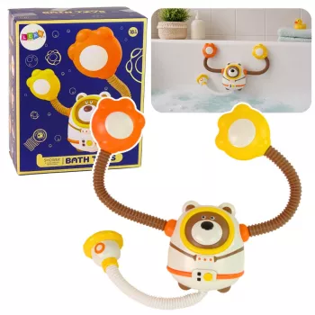 LEAN TOYS Water Bath Toy Teddy Bear Astronaut Shower with Water Circulation Suction Cups