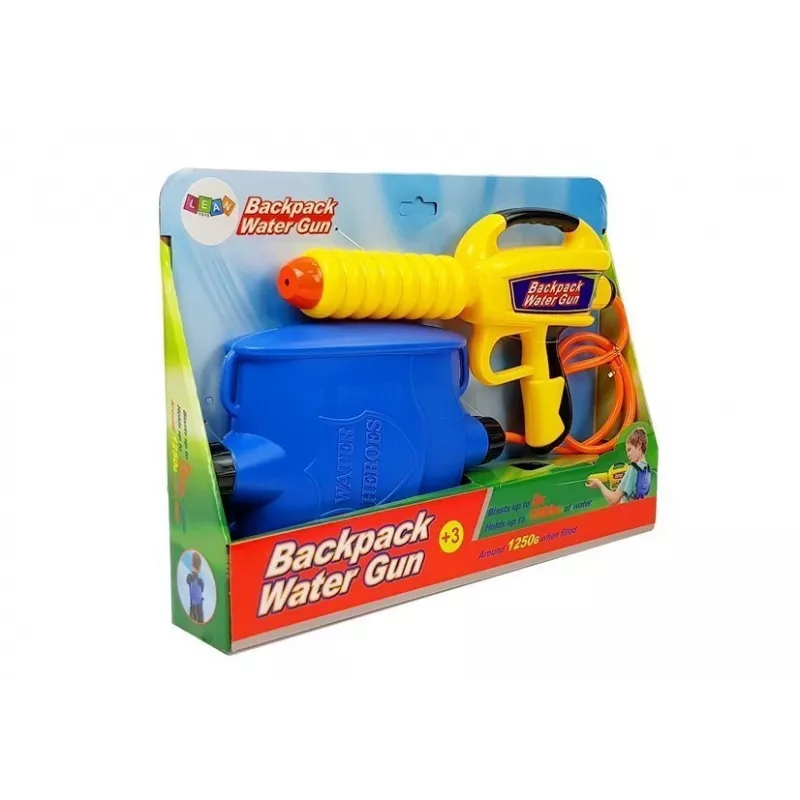 LEAN TOYS Water Gun with 1080 ml Reservoir Yellow-Blue