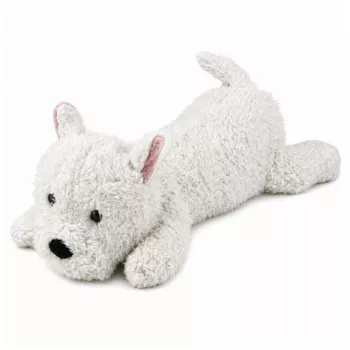 LEAN TOYS West Highland White Terrier Plush Dog Cuddly Toy, White, 40 cm