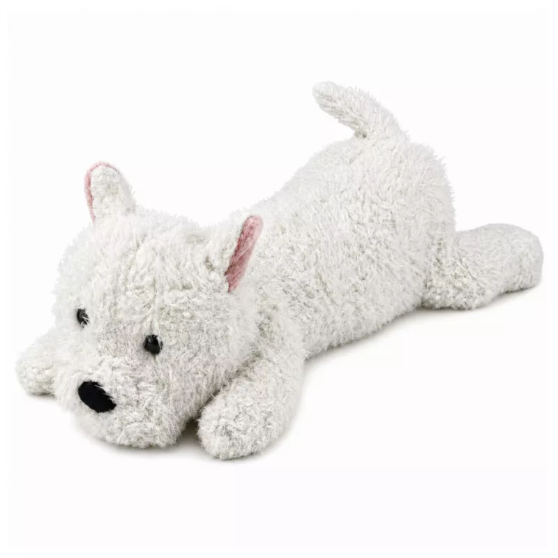 LEAN TOYS West Highland White Terrier Plush Dog Cuddly Toy, White, 40 cm