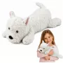 LEAN TOYS West Highland White Terrier Plush Dog Cuddly Toy, White, 40 cm