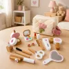 LEAN TOYS Wooden Beauty Set Makeup Cosmetic Bag Accessories 16 pcs.