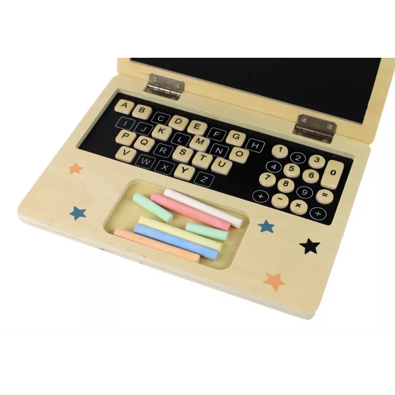 LEAN TOYS Wooden Blackboard Laptop Chalk
