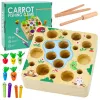 LEAN TOYS Wooden Carrots Earthworm Rod Magnet Game