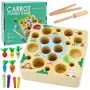 LEAN TOYS Wooden Carrots Earthworm Rod Magnet Game