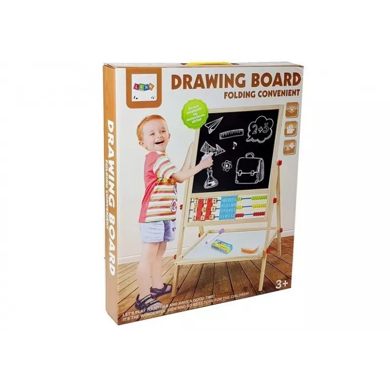 LEAN TOYS Wooden Chalk Board with Abacus, Clock, Numbers, and Magnet