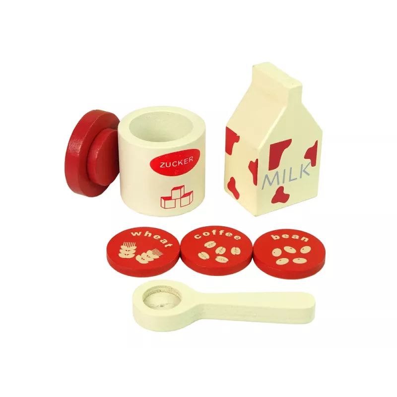 LEAN TOYS Wooden Coffee Maker Accessories Kitchen Kids