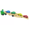 LEAN TOYS Wooden Green Truck with Trucks Blocks